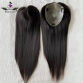 Prime Raw Virgin Russian Human Hair Injected Poly Thin Skin Pu Base Free Part Toppers with Natural Hair Line Size 15x17cm