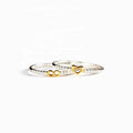 Gold Plated Moebius Heart Shape 925 Sterling Silver Rings Couple Ring Set for Girls