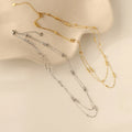 Luxury Gold and Silver Double Layer Chain Layered Necklace With Collar Titanium Steel Plated With 18K Gold for Color Protection