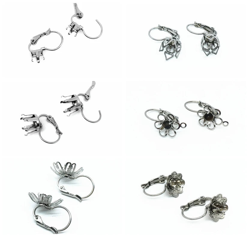 100pcs/bag Stainless Steel Jewelry Findings & Components 18k Gold Jewelry Claw Caps for Pearls and Diamonds DIY Jewelry Making
