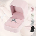 Pink Small Jewelery' Double Packaging Fancy Jewelry Luxury Antique Wedding Engagement Custom Velvet Ring Box