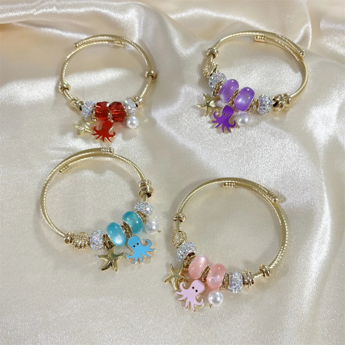 2025 Summer Jewelry Octopus Starfish Pearl Charms Women Charms Bracelet for Gift