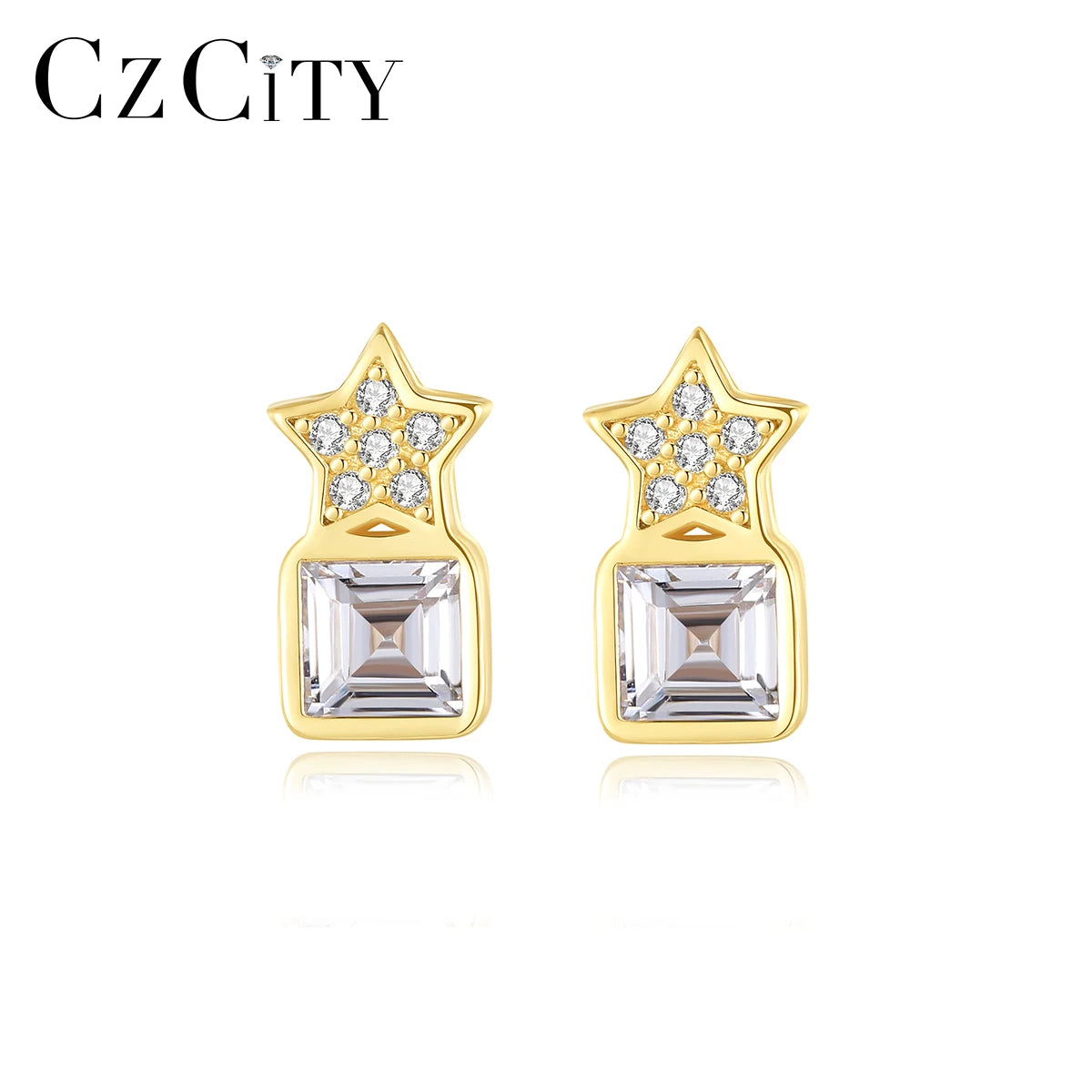LUOTEEMI Zircon Set Beautiful Diamond Designer Star Simple Earing Jewellery Charm Trendy Modern New Jewelry