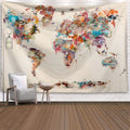 Custom World Map 3D Printing Psychedelic Wall Tapestry Room Decorative Hanging Tapestry Carpet Beach Towel