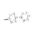 Reeti 925 Sterling Silver Elegant Wedding Jewelry Cute Gold-Plated Six-Pointed Star Stud Earrings for Women Fine Stud Earrings