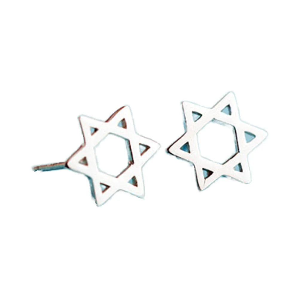 Reeti 925 Sterling Silver Elegant Wedding Jewelry Cute Gold-Plated Six-Pointed Star Stud Earrings for Women Fine Stud Earrings