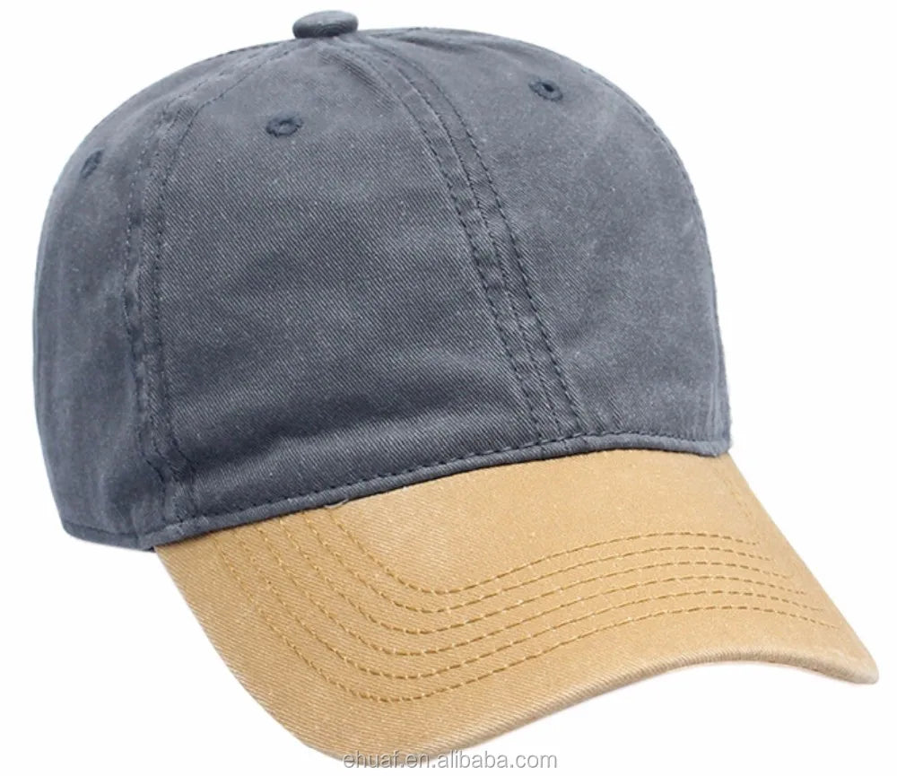100% Cotton Vintage Two Colors Enzyme Heavy Washed Blank Baseball Sports Hat Dad Hat Cap