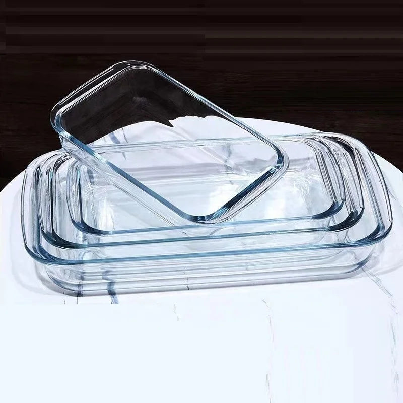 Clear Glass Foldable Rectangular Baking Dish for Oven Use Party Food Casserole Pan