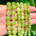 Natural 6/8/10MM Star Cut Faceted Olive Green Peridot Stone Beads for Jewelry Making DIY