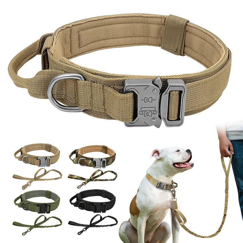 Tactical Dog Collar Perro Taktisches Hundehalsband Ensemble Collier Avec Laisse Chien Nylon Coleiras Para Caes Grandes Collar