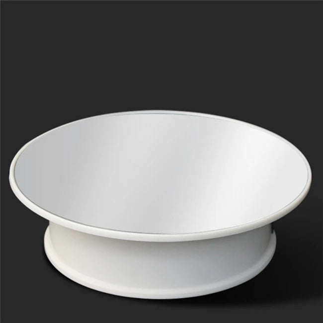Round Mirror Rotating Display Stand for Holder Video Shooting 360 Degrees Rotation Electric Motorized Turntable for Jewelry