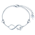 925 Silver Hollow Heart Bracelet Love Is Like a Butterfly Infinity Combination Bracelet