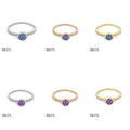 S925 Sterling Jewelry Rhodium Rose Gold  Plated Wholesale  Blue CZ Stone Silver Ring