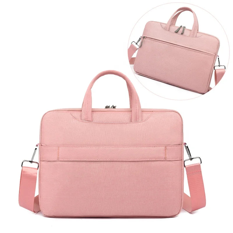 Women's for Pink 15.6 Inch Waterproof Laptop Bag Standard Size Canvas Notebook Computer Case