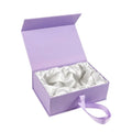 Custom Recycled Materials Magnetic Rigid Packaging Boxes for Shoes Clothing & Socks with Matt Lamination and Ribbon