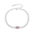 4mm Twinkle Diamond Tennis Bracelet CZ Zircon Stainless Steel 18K Gold Plated Silver for Men Women White Pink Yellow