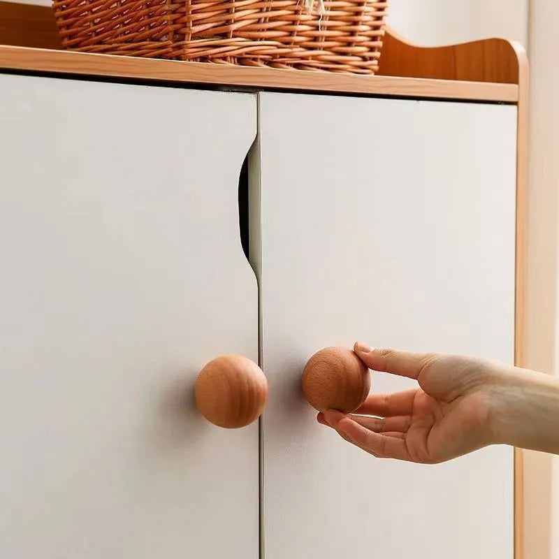 JAYA Furniture Handle Door Drawer Wood Knobs Round Wooden Drawer Furniture Cabinet Knobs Furniture Door Handle