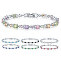 Huitan New Trendy 925 Silver Plated Multicolor Stone Wholesale Hot 2021 Bracelets Gifts for Women Zircon Bracelet