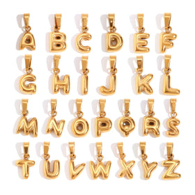 ERESI Classic Style Alphabet Pendant New Arrivals PVD Gold Plated Letter Charms Stainless Steel Fashion Jewelry Pendants Charms