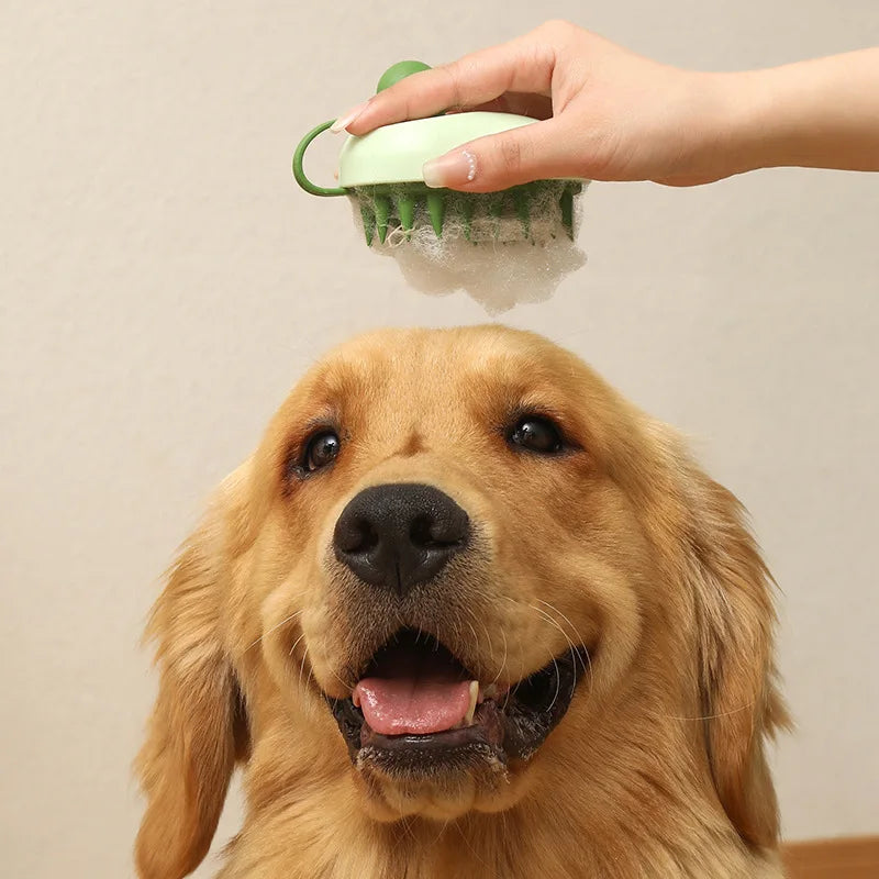 Pet Dog Cat Bath Brush Massage Brush Hair Grooming Cleaning Supplies Shampoo Dispenser Cat Dog Bathing Brushes