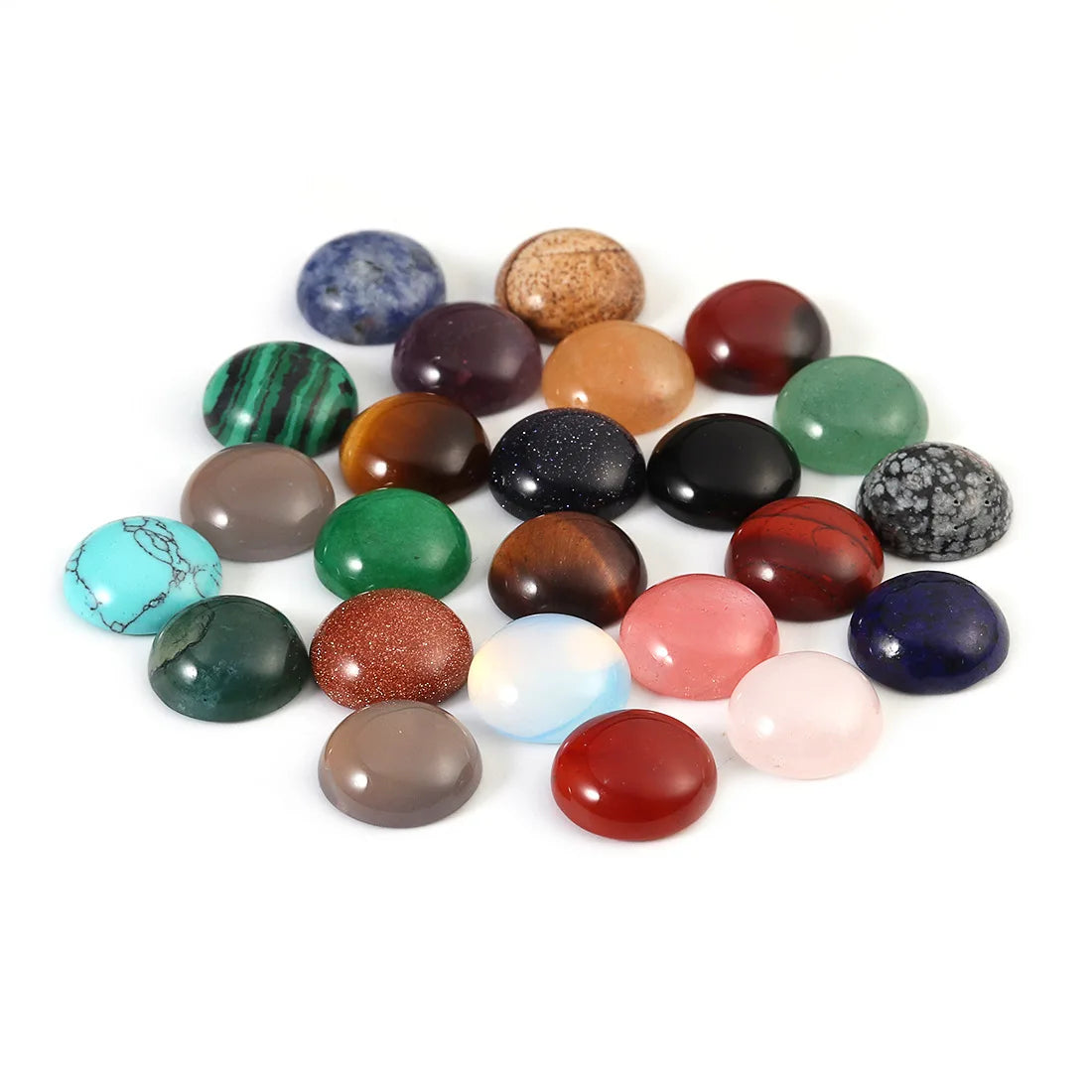 Natural Round Smooth Gemstone Crystal Cabochon Amethyst Jade Cabochons for DIY Jewelry 4 6 8mm 1pack = 10pcs Priced 1 Pack