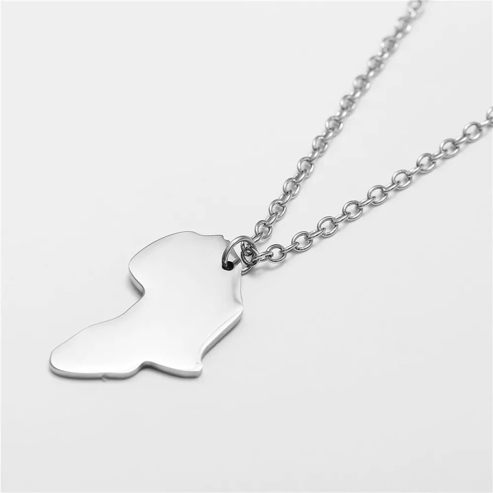 SC Jewelry Hip Hop Stainless Steel Charm Necklace Silver Leaf Compass Star Necklace Punk Geometric Pendant Necklace for Men