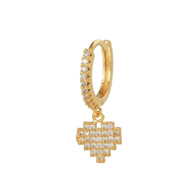 Gaby New Dangle Zircon Gold Plated Earrings Hoop Cartilage Piercing Earrings Helix Wholesale Piercing Jewelry