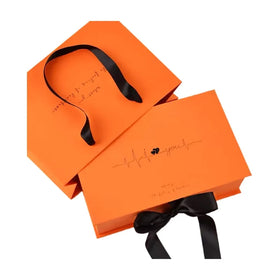 Foldable Favor Jewelry Earring Wholesale Cookie Cardboard Plain Luxury Black Apparel Boxes With Ribbon