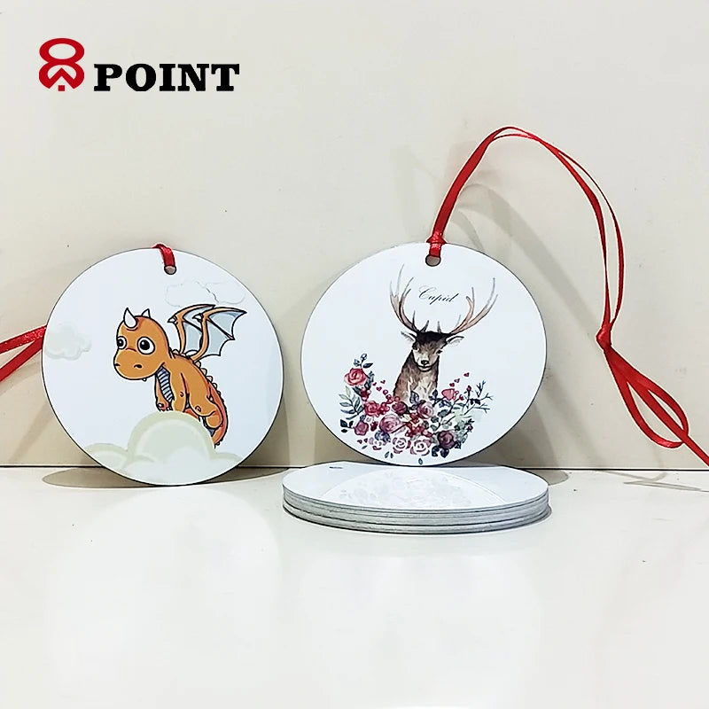 Double Sided Circle Sublimation Metal Ornament Christmas Decorations Blank Aluminum Ornament