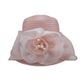 Factory Direct Sell Cheap Price Elegant Lady Wedding Hats Woman Organza pink Church Hats Wholesale