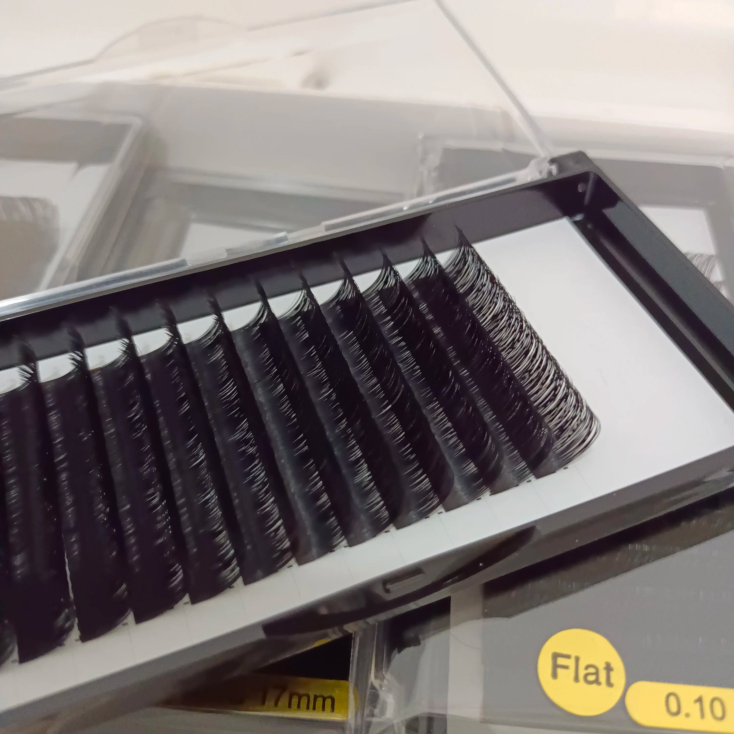 Mixed Length 0.15 0.20 Ellipse Soft Flat Eyelash Extension Wholesale Top Quality Lash Trays Faux Premium Mink Lashes