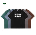 Y-X Manufacturer Custom LOGO 230gsm T-shirt 100cotton Hip Hop Drop Soft Shoulder Plain Blank Men's T-shirts Pour Homme Clothing