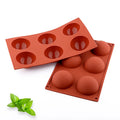 Kingwise Easy-Bake 1 Pcs 6 Hole Silicone Semi-Sphere Mold for Dessert Jelly Chocolate Cake Home Kitchen Baking Molds Packed