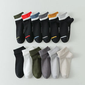 Factory Men's Pure Cotton Ear Lifting Mid Tube Socks Sweat-absorbing All Cotton Men's Sport Socks