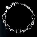 Sterling Silver 7*9mm Semi Mount Bracelet Empty Support Blank Claw Setting S925 Mountain Base Holder Without Stone for Inlay DIY