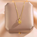2024 New Stainless Steel 18K Gold Plated Pendant Necklace Creative Fruit Durian Letter Design Collarbone Lady's Vacation