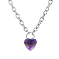 Good Quality Natural Crystal Gemstone Love Heart Lock Charm Pendant Necklace with Alloy Chain for Men and Women