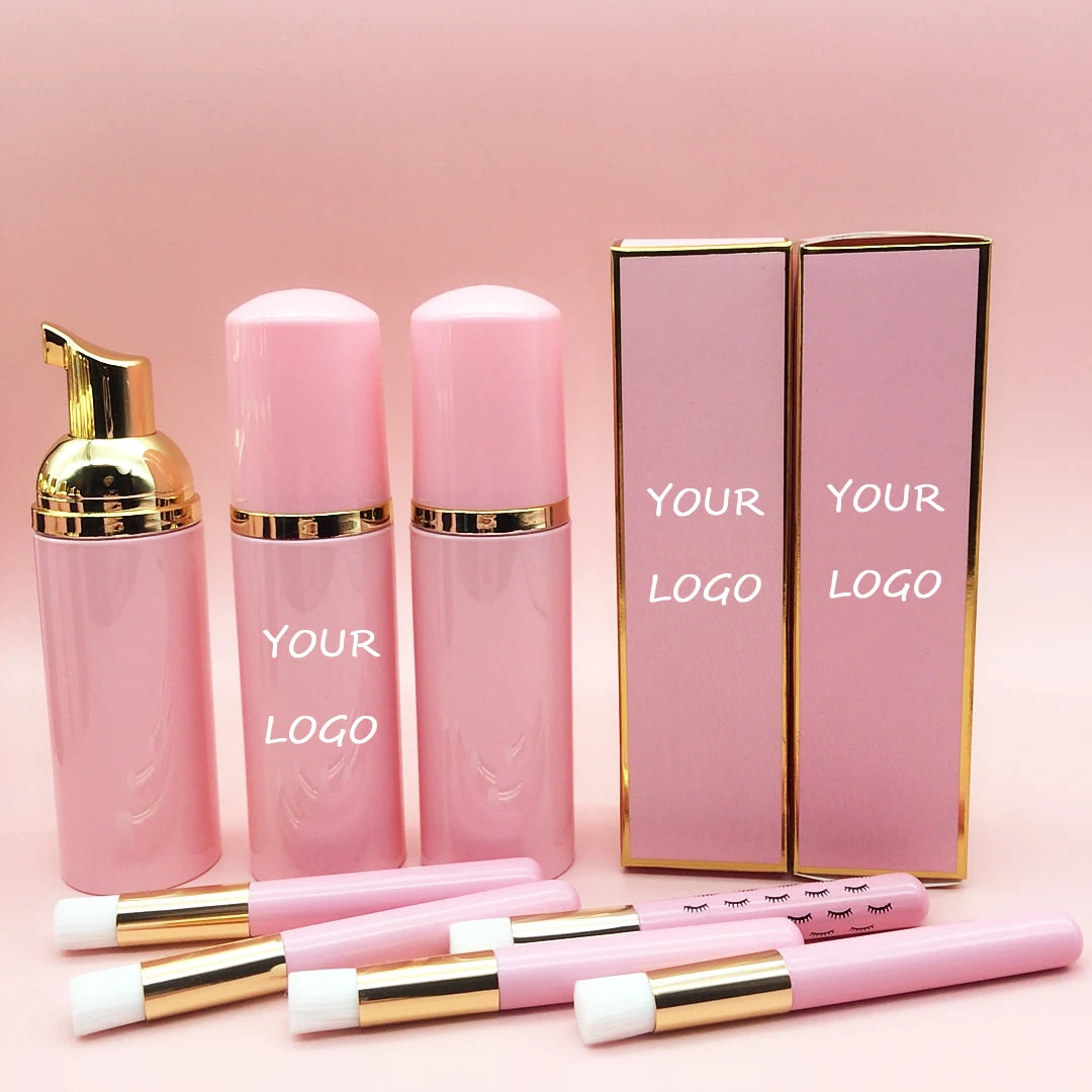 Lash Shampoo Bottle with Custom logo Package Empty Little Plastic Bottles for Sample Lash Shampoo Washing Lash Kit