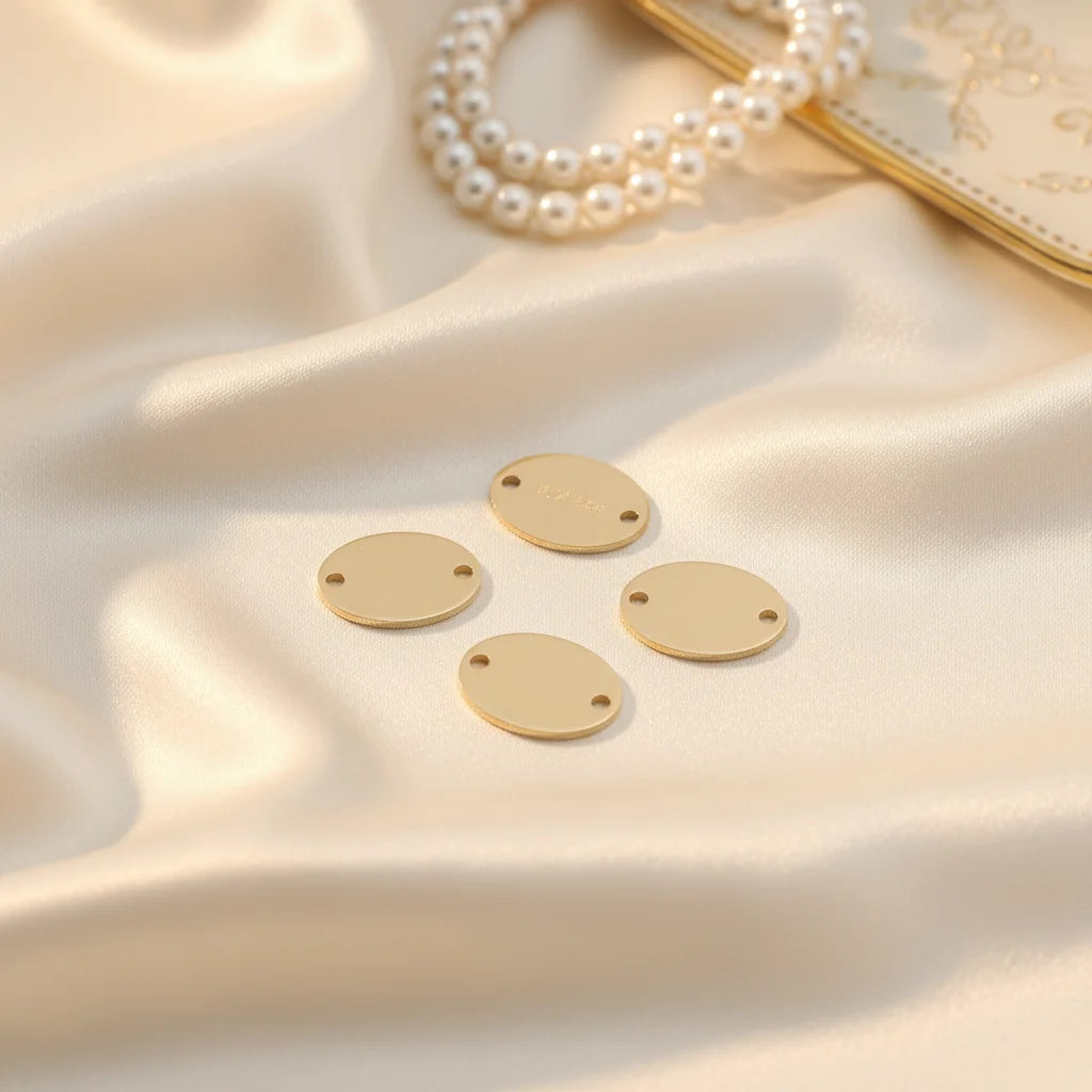 GP US Oval Quality Tag 1/20 14K Gold Filled Extension Chain End Permanent Jewelry Engravable Hang Name Logo Charms Wholesale