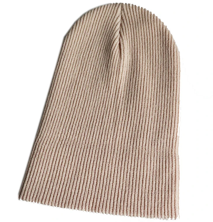 Adult Mens Acrylic Warm Winter Many Colors Blank Double Knit Super Stretchy  Cuff Beanie 11 Inch Long Beanie