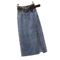 Wholesale Women's Denim Skirt Summer High Waist Skirt Streetwear Split Denim Skirts for Women