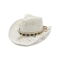 Cowboy Hat Vintage High Quality Woven 100% Natural Straw Wholesale Custom Straw Hats Classic Piercing