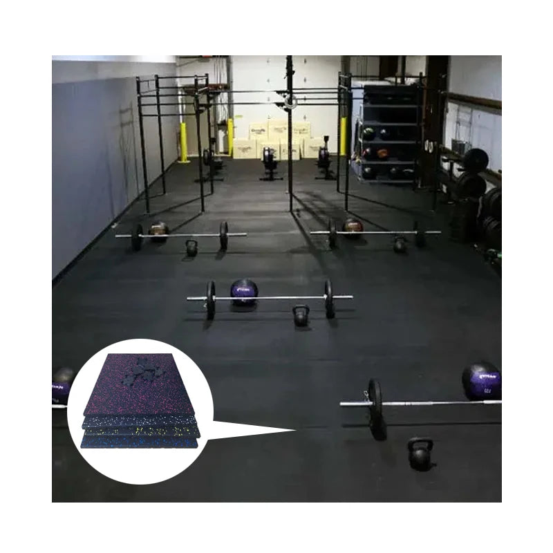 15Mm-50Mm Thick Indoor Playground Gym Rubber Floor Tiles Mat