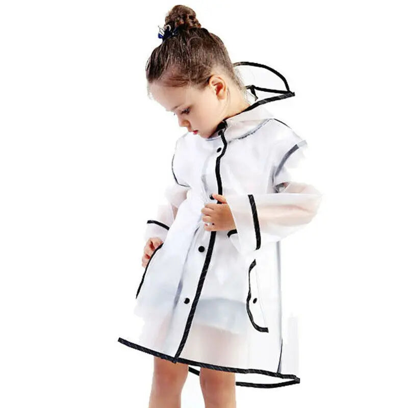 Kids Waterproof Plastic Raincoat Hiking for Clear Transparent for Children School Use