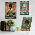 Putuo Decor Yoga Theme Style Metal Plate Printing Sign Namaste Tin Sign Home Yoga Room Decoration