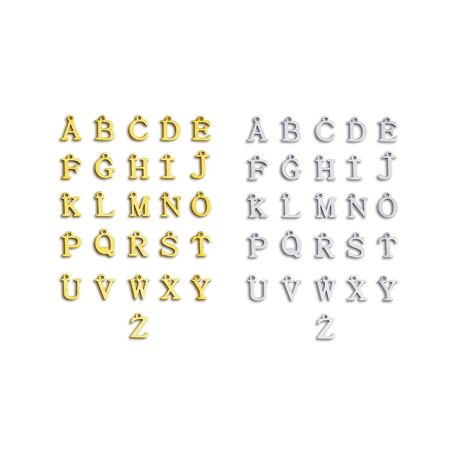 Hot Selling 9x12mm Gold Silver Rose Gold Accessories Stainless Steel Pendant Statement 26 Letters Pendant