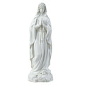 Elegant White Virgin Mary Resin Statue with Prayer Pose & Rosary Religious Gift for Catholic Christian Faith Followers