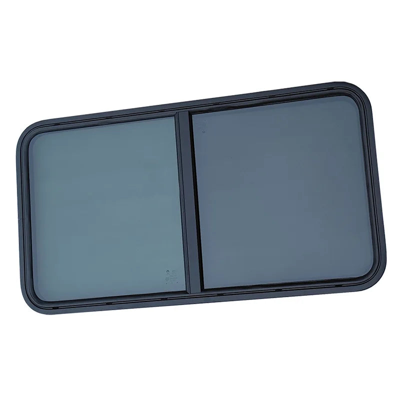 Modern Design RV Camper Window Replacement with Horizontal Sliding Tempered Tinted Glass & Soundproof Screen | Hotel Use