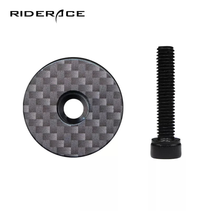 RIDERACE MTB Road Bike Bowl Cover Bicycle Fork Tube Headset Cap M6x30mm for 28.6mm Mountain Cycling Stem Top Cap Accessories