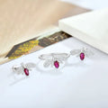 Mother'S Day Birthday Gift 925 Sterling Silver Women Fashion Red Zirconia Insect Jewelry Silver Bee Stud Earrings